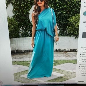 Pink Lily Found My Forever Teal Dress